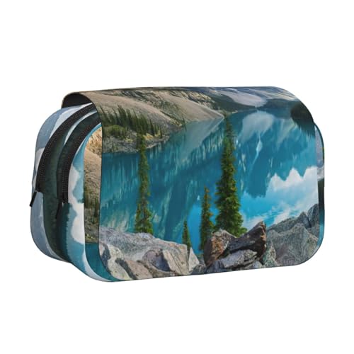 EdWal Federmäppchen mit Rocky Mountains-Motiv, Segeltuch, großes Fassungsvermögen, Organizer, multifunktionales Federmäppchen von EdWal