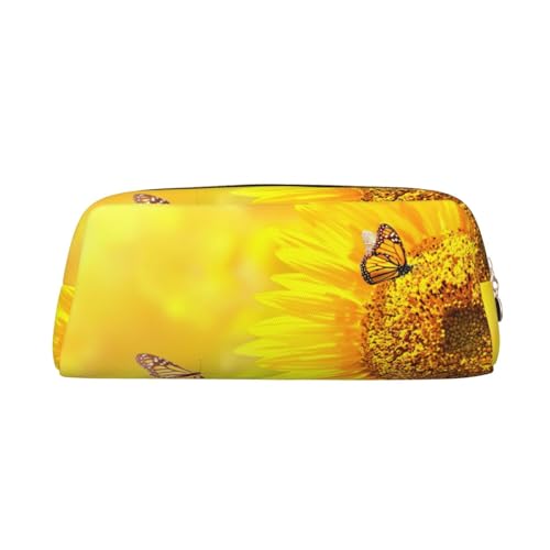 EdWal Federmäppchen mit Sonnenblumen- und Schmetterlings-Motiv, großes Federmäppchen, Schreibwaren, Stiftetasche, Büro, Uni, Schule, Make-up-Tasche, gold, Einheitsgröße, Kulturbeutel EdWal Federmäppchen mit Sonnenblumen- und Schmetterlings-Motiv, großes Federmäppchen, Schreibwaren, Stiftetasche, Büro, Uni, Schule, Make-up-Tasche, gold, Einheitsgröße, Kulturbeutel von EdWal