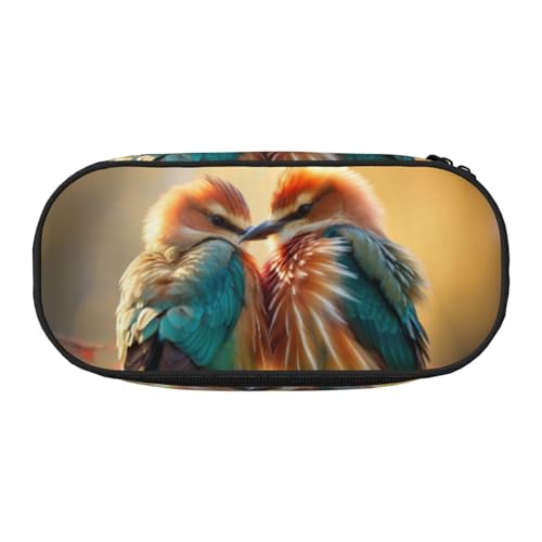 EdWal Federmäppchen mit Vogelmotiv, großes Fassungsvermögen, großes Federmäppchen, Schreibwaren, Stiftetasche, Büro, Uni, Schule, Schwarz , Einheitsgröße, Taschen-Organizer von EdWal