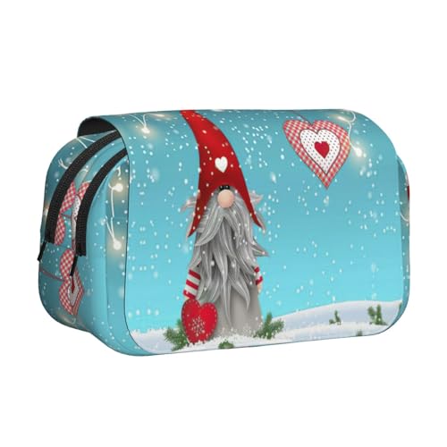 EdWal Federmäppchen mit Weihnachtsmotiv, traditionelles Zwergenmuster, Segeltuch, großes Fassungsvermögen, Organizer, multifunktionales Federmäppchen von EdWal