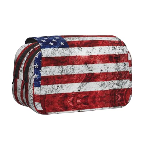 EdWal Federmäppchen mit amerikanischer Flagge, Motiv: Unabhängigkeit 4. Juli, Leinwand, Stifteetui, großes Fassungsvermögen, Organizer, multifunktionales Federmäppchen EdWal Federmäppchen mit amerikanischer Flagge, Motiv: Unabhängigkeit 4. Juli, Leinwand, Stifteetui, großes Fassungsvermögen, Organizer, multifunktionales Federmäppchen von EdWal