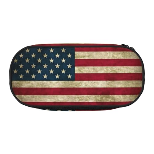 EdWal Federmäppchen mit amerikanischer Flagge, großes Fassungsvermögen, großes Federmäppchen, Schreibwaren, Stiftetasche, Büro, Uni, Schule, Schwarz , Einheitsgröße, Taschen-Organizer von EdWal