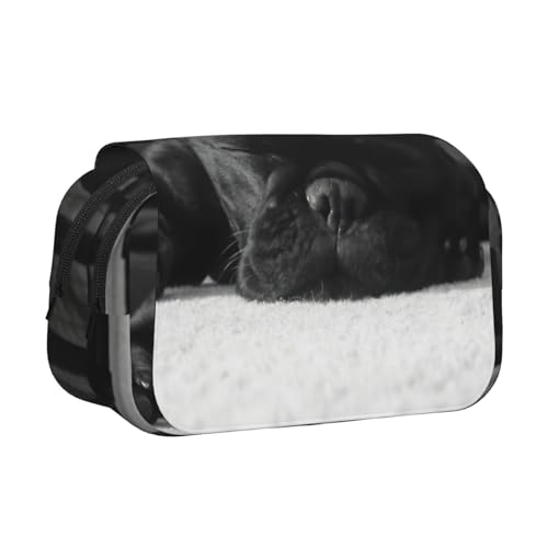 EdWal Federmäppchen mit französischer Bulldogge, Segeltuch, großes Fassungsvermögen, Organizer, multifunktionales Federmäppchen von EdWal