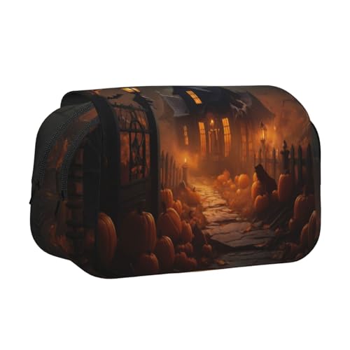 EdWal Federmäppchen mit gruseligem Halloween-Druck, aus Segeltuch, großes Fassungsvermögen, Organizer, multifunktionales Federmäppchen von EdWal