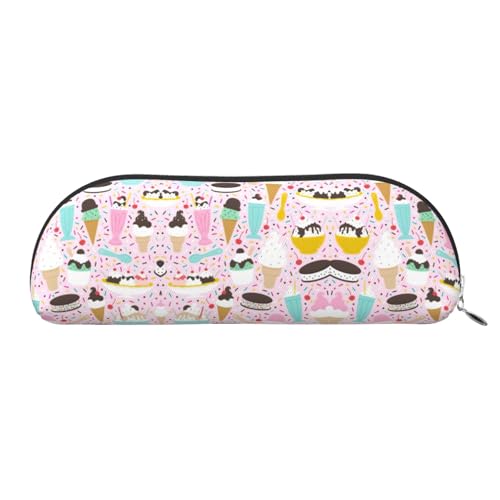 EdWal Federmäppchen mit süßem Eiscreme-Druck, Federmäppchen, elegantes Mäppchen für Damen, Reise-Kosmetiktasche, silber, Talla única, Kulturbeutel von EdWal