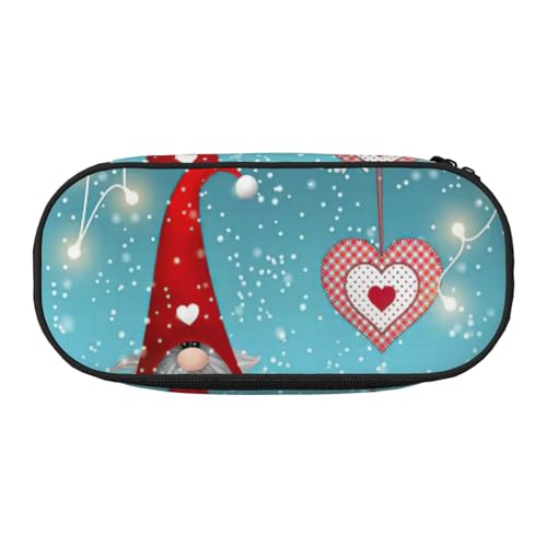 EdWal Federmäppchen mit traditionellem Weihnachts-Zwerg-Druck, großes Fassungsvermögen, großes Federmäppchen, Schreibwaren, Stiftetasche, Büro, Uni, Schule, Schwarz , Einheitsgröße, Taschen-Organizer von EdWal