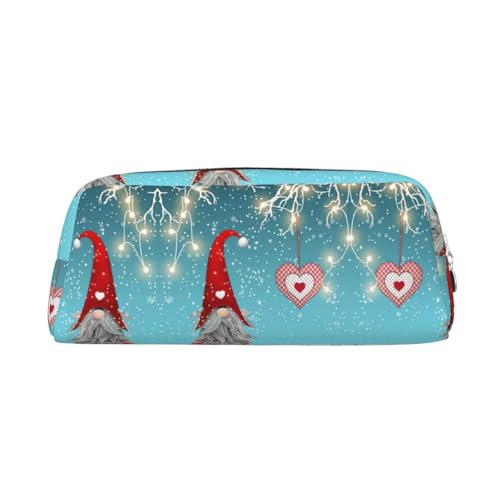 EdWal Federmäppchen mit traditionellem Weihnachts-Zwerg-Druck, großes Federmäppchen, Schreibwaren, Stiftetasche, Büro, Uni, Schule, Make-up-Tasche, silber, Einheitsgröße, Kulturbeutel von EdWal