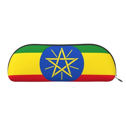 EdWal Flagge von Äthiopien Print Kosmetiktasche Mäppchen, Bleistiftetui, stilvolles Federmäppchen für Frauen, kosmetische Reisetasche, silberfarben, One size, Kulturbeutel von EdWal