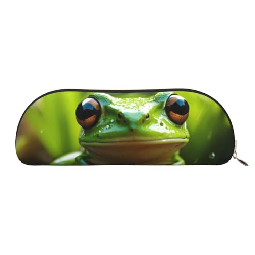 EdWal Frosch & Regendruck Make-up Tasche Bleistifttasche Stylish Etui Damen Kosmetiktasche Reise, golden, One size, Kulturbeutel von EdWal