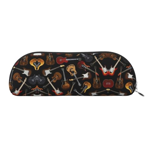 EdWal Gitarren Druck Make-up Tasche Bleistift Fall, Bleistift Box, Stilvolle Bleistift Beutel für Frauen, Reise Kosmetiktasche, silberfarben, One size, Kulturbeutel von EdWal
