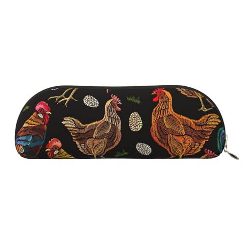 EdWal Hühnchen-Print Make-up Tasche mit Druck Federtasche Stilvolle Stifttasche Frauen Kosmetiktasche für Reisen, golden, One size, Kulturbeutel von EdWal
