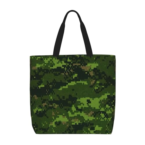 EdWal Hug Tree Tragetasche mit Faultier-Aufdruck, für Damen, Schultertasche, große Einkaufstasche, für Arbeit, Reisen, Einkaufen, Grün Armee Digital Camouflage, Einheitsgröße von EdWal