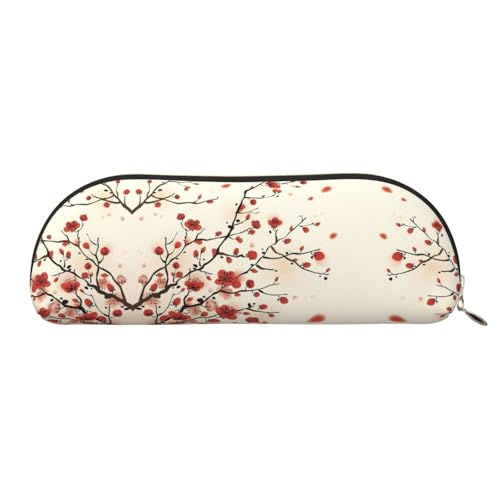 EdWal Japanische Kosmetiktasche mit Frühlingspflaumen-Blumendruck, stilvolle Federtasche für Damen, Reise-Make-up-Tasche, goldfarben, one size, Kulturbeutel von EdWal