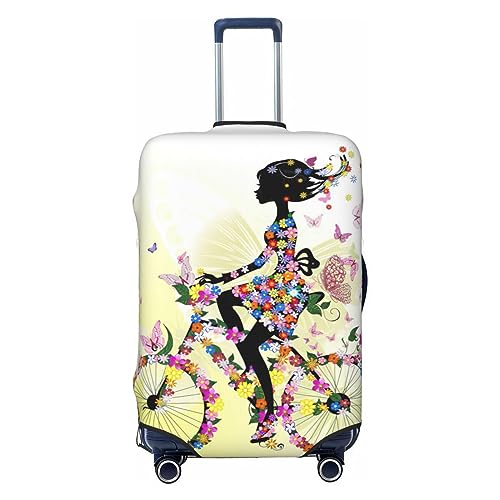 EdWal Kofferschutz für Mädchen mit Schmetterlings-Aufdruck, Reisegepäckabdeckung, passend für 55,9 - 61 cm große Koffer, Mädchen Fahrrad Schmetterling, 46 von EdWal