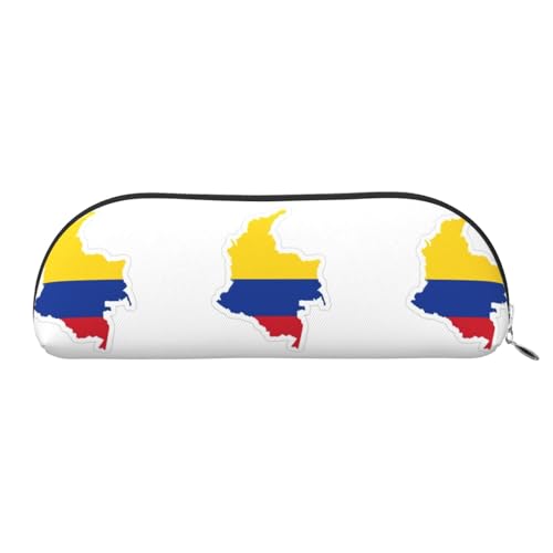 EdWal Kolumbien Flagge Karte Druck Make-up-Tasche Stifttasche, Bleistiftkasten, Stilvolle Federmäppchen für Frauen, Reise-Tasche, Silber, En storlek, Kulturbeutel von EdWal