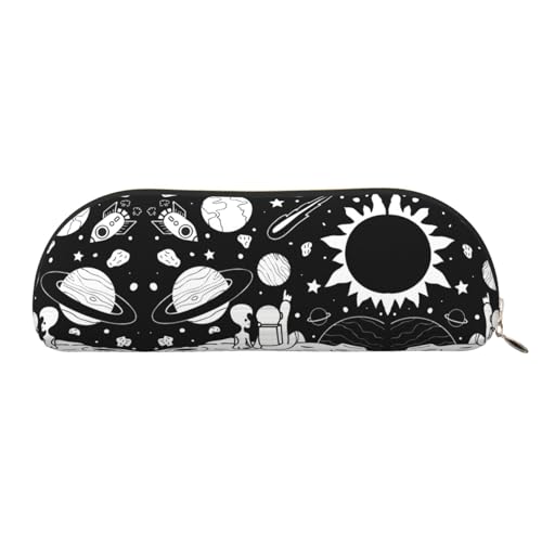 EdWal Kosmetiktasche mit Astronauten- und Alien-Druck - Elegante Stifttasche für Damen - Kosmetiktasche für Reisen, golden, One size, Kulturbeutel von EdWal