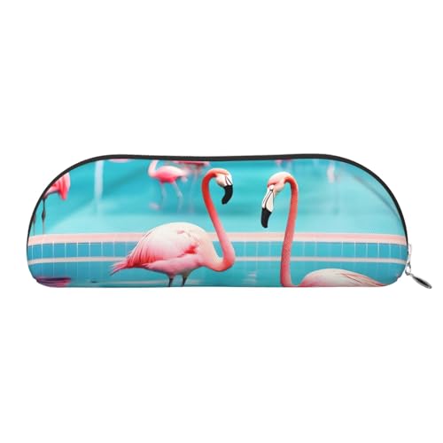 EdWal Kosmetiktasche mit Flamingo und Schwimmbaddruck, stilvolle Kosmetiktasche für Damen, Reise-Make-up-Tasche, Silber, one size, Kulturbeutel von EdWal