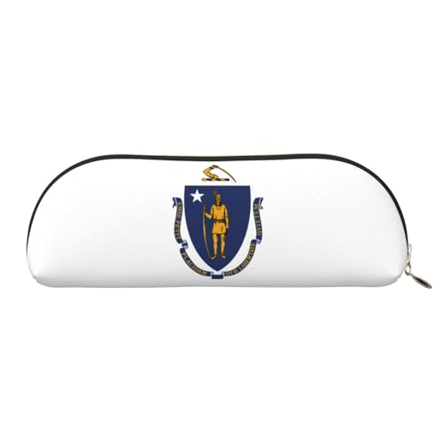 EdWal Kosmetiktasche mit Massachusetts Flaggen-Druck, stilvolle Kosmetiktasche für Damen, Reise-Make-up-Tasche, Gold, One Size, Kulturbeutel von EdWal