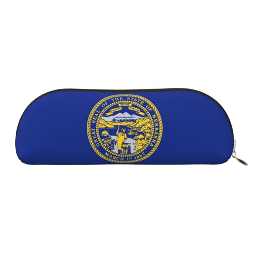 EdWal Kosmetiktasche mit Nebraska-Flagge bedruckt, stilvolle Kosmetiktasche für Damen, Reise-Make-up-Tasche, Gold, One Size, Kulturbeutel von EdWal