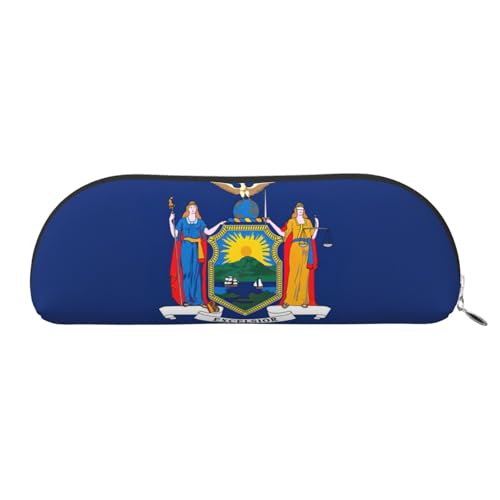EdWal Kosmetiktasche mit New York State Flag Print, stilvolle Kosmetiktasche für Damen, Reise-Kosmetiktasche, Silberfarben., One Size, Kulturbeutel von EdWal
