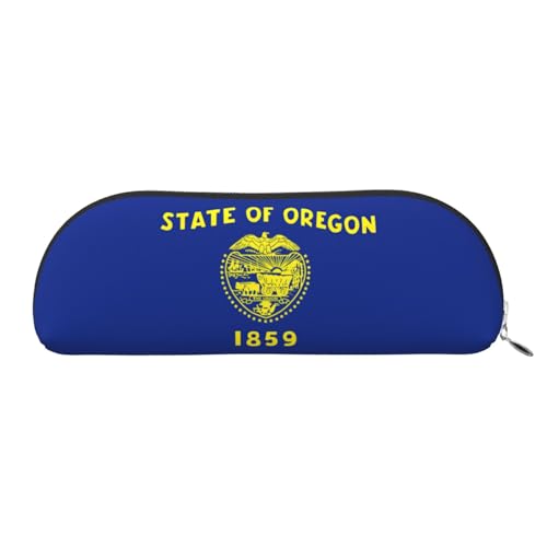 EdWal Kosmetiktasche mit Oregon-Flagge bedruckt, stilvolle Federtasche, Damen-Federmäppchen, Reise-Make-up-Tasche, silber, Jeden rozmiar, Kulturbeutel von EdWal