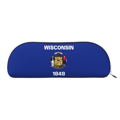 EdWal Kosmetiktasche mit Wisconsin-Flagge bedruckt, stilvolle Kosmetiktasche für Damen, Reise-Kosmetiktasche, Silberfarben., One Size, Kulturbeutel von EdWal
