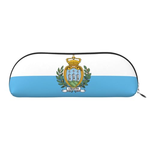 EdWal Kosmetiktasche mit der Flagge von San Marino, Federmäppchen, stilvolle Kosmetiktasche für Damen, Reise-Make-up-Tasche, Silberfarben., One Size, Kulturbeutel von EdWal