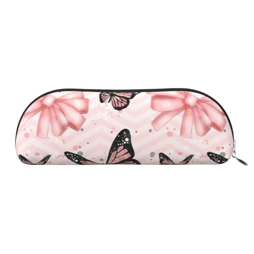 EdWal Kosmetiktasche mit rosa Schmetterlingsdruck, stilvolle Kosmetiktasche für Damen, Reise-Make-up-Tasche, Silber, one size, Kulturbeutel von EdWal