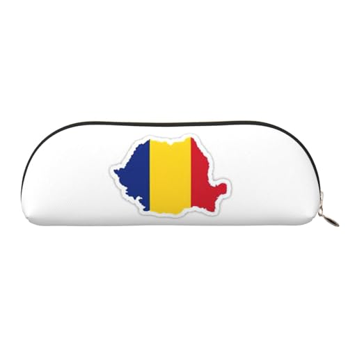 EdWal Kosmetiktasche mit rumänischer Flagge, stilvolle Kosmetiktasche für Damen, Reise-Kosmetiktasche, goldfarben, one size, Kulturbeutel von EdWal