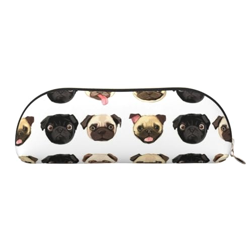 EdWal Kosmetiktasche mit schwarzem und gelbem Mops-Druck, stilvolle Kosmetiktasche für Damen, Reise-Make-up-Tasche, Gold, One Size, Kulturbeutel von EdWal