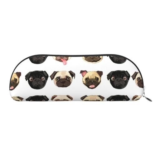 EdWal Kosmetiktasche mit schwarzem und gelbem Mops-Druck, stilvolle Kosmetiktasche für Damen, Reise-Make-up-Tasche, Silber, one size, Kulturbeutel von EdWal