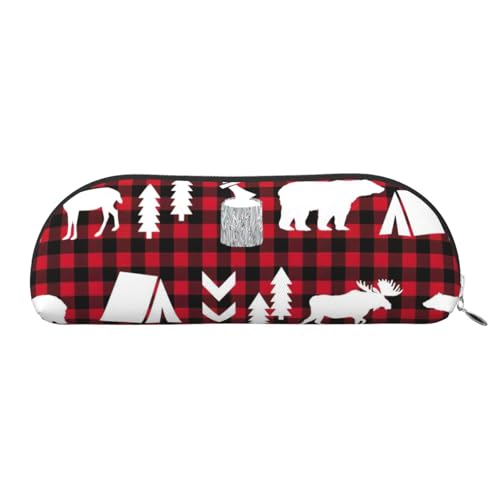 EdWal Kuh Hirsch Baum Weihnachten Druck Make-up Tasche Federmäppchen Stiftebox Stilvolle Bleistift Tasche für Frauen Reise Kosmetiktasche, silber, Einheitsgröße, Kulturbeutel von EdWal