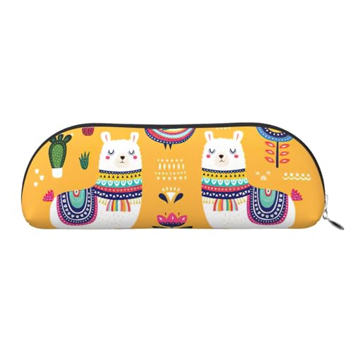 EdWal Make-up-Tasche mit Cartoon-Alpaka-Motiv, niedlicher Tierdruck, Federmäppchen, Federmäppchen, stilvolles Federmäppchen für Damen, Reise-Kosmetiktasche, silber, Einheitsgröße, Kulturbeutel von EdWal