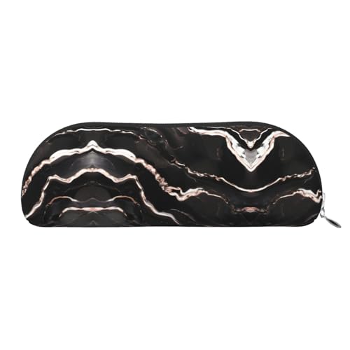 EdWal Make-up-Tasche mit Marmor-Aufdruck, Federmäppchen, stilvolles Federmäppchen für Damen, Reise-Kosmetiktasche, Schwarz, silber, Einheitsgröße, Kulturbeutel von EdWal