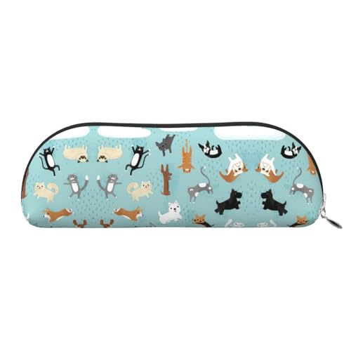 EdWal Make-up-Tasche mit Motiv "Raining Cats & Dogs", Federmäppchen, Federmäppchen, stilvolles Federmäppchen für Damen, Reise-Kosmetiktasche, silber, Einheitsgröße, Kulturbeutel von EdWal