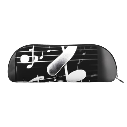 EdWal Make-up-Tasche mit Musiknoten-Aufdruck, Federtasche, stilvolles Federmäppchen für Damen, Reise-Kosmetiktasche, Schwarz / Weiß, silber, Einheitsgröße, Kulturbeutel von EdWal