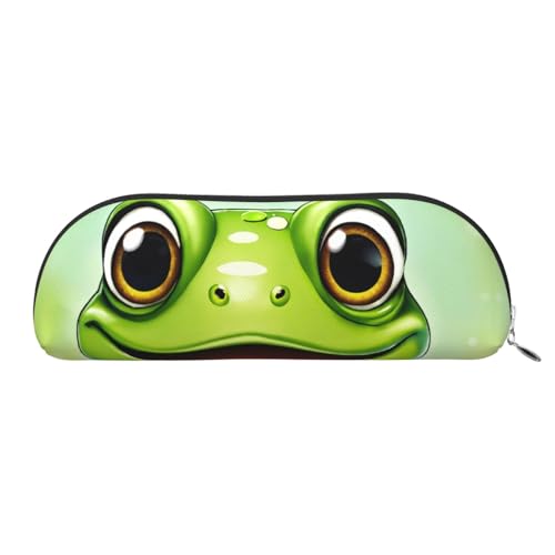 EdWal Make-up-Tasche mit grünem Frosch-Druck, Federmäppchen, Federmäppchen, stilvolles Federmäppchen für Damen, Reise-Kosmetiktasche, Silberfarben, One size, Kulturbeutel von EdWal