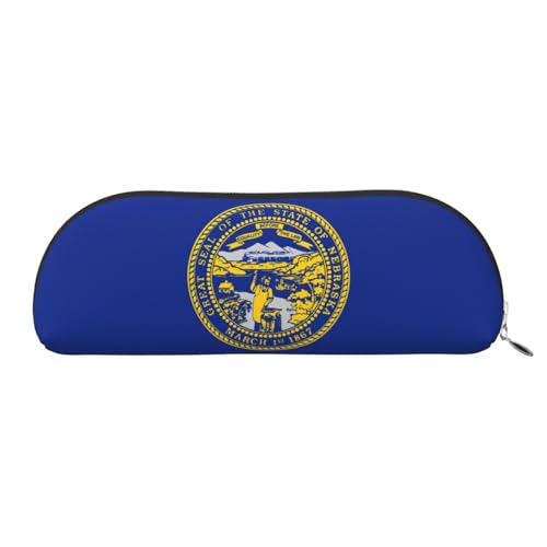 EdWal Nebraska Flagge Print Make-up Tasche Federmäppchen, Federmäppchen, stilvolle Federmäppchen für Frauen, Reise-Make-up-Tasche, Silber, En storlek, Kulturbeutel von EdWal