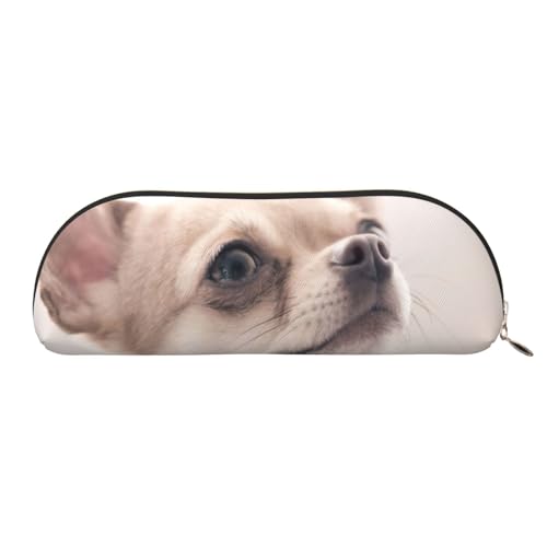 EdWal Nette Chihuahua Druck Make-up Tasche Bleistift Federmäppchen Bleistift Etui Stilvolle Bleistift Etui für Frauen, Reisen Kosmetiktasche, golden, One size, Kulturbeutel von EdWal