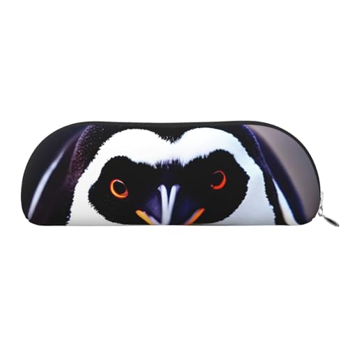 EdWal Niedlicher Pinguinkopf-Aufdruck, Make-up-Tasche, Federmäppchen, Federmäppchen, stilvolles Federmäppchen für Damen, Reise-Kosmetiktasche, Silber, One Size, Kulturbeutel von EdWal