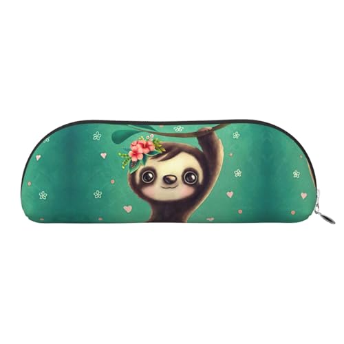 EdWal Niedliches Faultier-Druck-Make-up-Tasche, Federmäppchen, Federmäppchen, stilvolles Federmäppchen für Damen, Reise-Kosmetiktasche, silber, Einheitsgröße, Kulturbeutel von EdWal