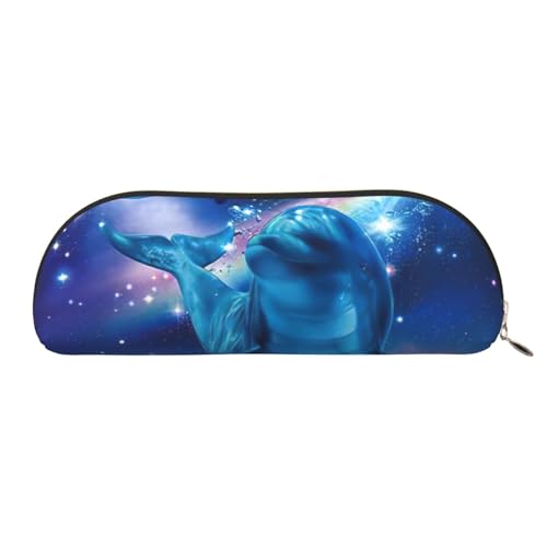 EdWal Olphins in SPACE Print Kosmetiktasche Elegant Etui Damen Kosmetiktasche für Reisen, golden, One size, Kulturbeutel von EdWal