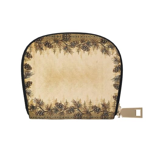 EdWal Pine Cone Border Print Kartenetui Uni Kreditkartenetui für Damen und Herren Leder Kartenetui Slim Visitenkarte, weiß, Einheitsgröße EdWal Pine Cone Border Print Kartenetui Uni Kreditkartenetui für Damen und Herren Leder Kartenetui Slim Visitenkarte, weiß, Einheitsgröße von EdWal