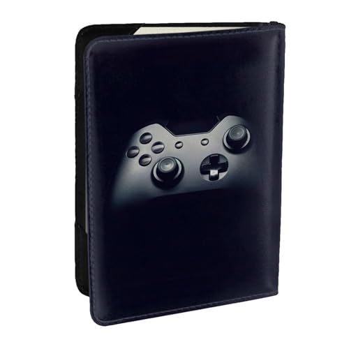 EdWal Reisepasshülle mit Gaming-Controller-Muster, mit Kreditkartenhalter, Leder, Reisepasshülle, für Damen, Herren, Familienausweis, Reisen, Schwarz , Einheitsgröße von EdWal