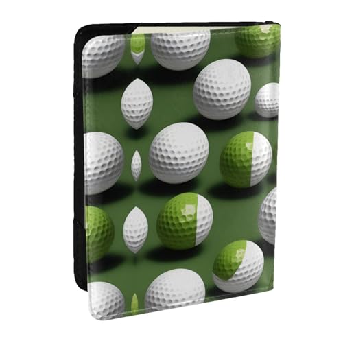 EdWal Reisepasshülle mit Golfball-Aufdruck, Kreditkartenfach, Leder, Reisepasshülle, für Damen, Herren, Familienausweis, Reisen, Schwarz , Einheitsgröße von EdWal