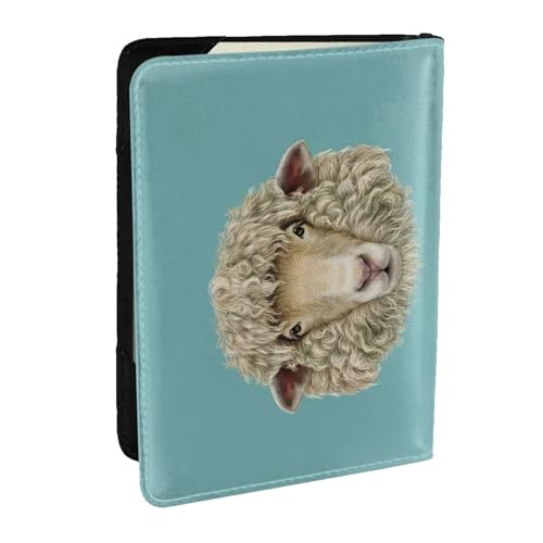 EdWal Reisepasshülle mit Schafskopf, Retro-Tierdruck, mit Kreditkartenfach, Leder, Reisepasshülle, für Damen, Herren, Familienausweis, Reisen, Schwarz , Einheitsgröße von EdWal