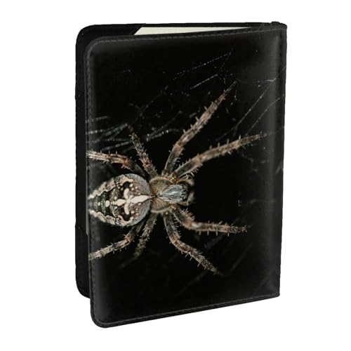 EdWal Reisepasshülle mit gruseligem Spinnendruck und Kreditkartenfach, Leder, Reisepasshülle, für Damen, Herren, Familienausweis, Reisen, Schwarz , Einheitsgröße von EdWal