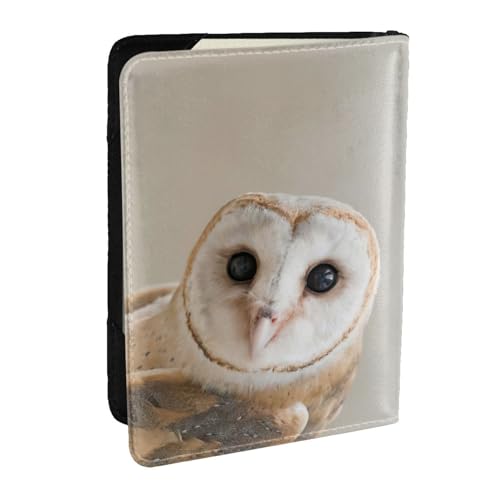 EdWal Reisepasshülle mit lustigem Eulen-Motiv, mit Kreditkartenfach, Leder, für Damen, Herren, Familienausweis, Reisen, Schwarz , Einheitsgröße von EdWal