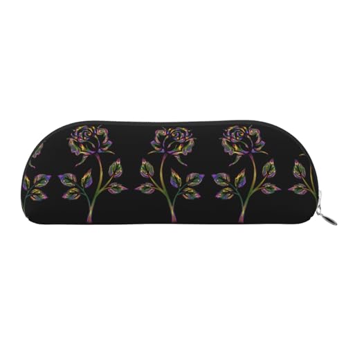 EdWal Schminktasche mit schwarzem und goldfarbenem Blumenmuster, Federmäppchen, elegantes Mäppchen für Damen, Reise-Kosmetiktasche, silber, Talla única, Kulturbeutel von EdWal