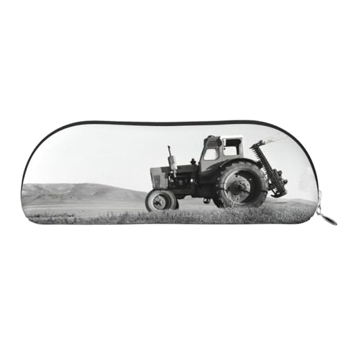 EdWal Traktor Landwirtschaft Ruhiger Druck Make-up Tasche Federmäppchen Federmäppchen Stilvolle Bleistifttasche für Frauen Reise Kosmetiktasche, silber, Einheitsgröße, Kulturbeutel von EdWal